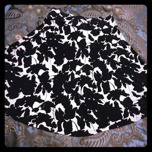 Loft Black & White Circle Skirt